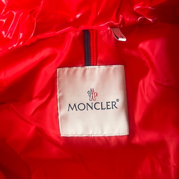 Red Moncler Kids Toddler New Aubert PufferJacket Size 3 NWOT - Picture 7 of 11